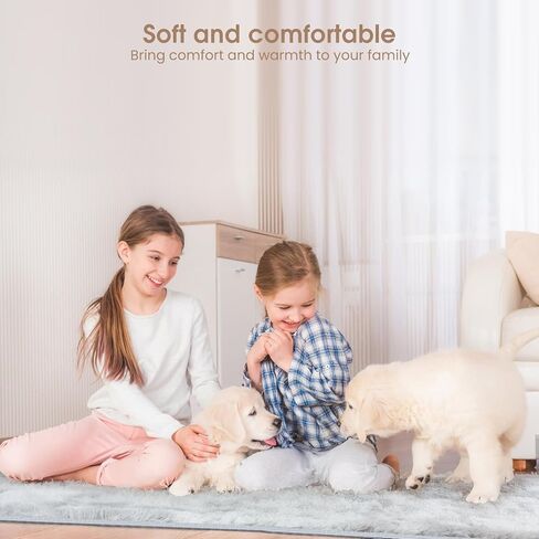 سجادة منطقة أشعث رقيق، سجاد حديث مقاس 4.6x6.5FT لغرفة النوم، سجادة أرضية غير قابلة للانزلاق لغرفة المعيشة، سجاد منطقة قطيفة ناعمة للنوم والحضانة وغرفة الدراسة وغرفة الملابس مصبوغة باللون الرمادي الفاتح in Kuwait