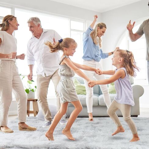 سجادة منطقة أشعث رقيق، سجاد حديث مقاس 4.6x6.5FT لغرفة النوم، سجادة أرضية غير قابلة للانزلاق لغرفة المعيشة، سجاد منطقة قطيفة ناعمة للنوم والحضانة وغرفة الدراسة وغرفة الملابس مصبوغة باللون الرمادي الفاتح in Kuwait