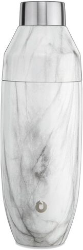 SNOWFOX Premium Vacuum Insulated Stainless Steel Cocktail Shaker, Home Bar Accessories, Elegant Drink Mixer, Leak, Proof Lid With Jigger & Built, In Strainer, Black/Gold, 22oz. in Saudi Arabia