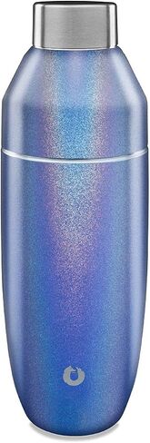 SNOWFOX Premium Vacuum Insulated Stainless Steel Cocktail Shaker, Home Bar Accessories, Elegant Drink Mixer, Leak, Proof Lid With Jigger & Built, In Strainer, Black/Gold, 22oz. in Saudi Arabia