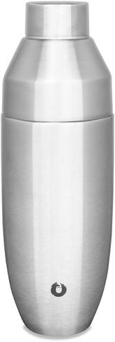 SNOWFOX Premium Vacuum Insulated Stainless Steel Cocktail Shaker, Home Bar Accessories, Elegant Drink Mixer, Leak, Proof Lid With Jigger & Built, In Strainer, Black/Gold, 22oz. in Saudi Arabia