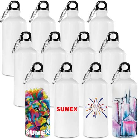 12 Pack 20oz Sublimation Blanks Aluminum Water Bottle Heat Press Sport Water Bottle with Carabiner and Twist Cap in Saudi Arabia