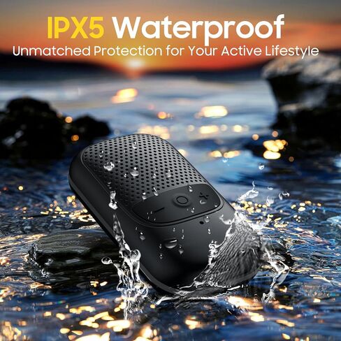 Temdan Wearable Bluetooth Speaker, Clip-On Portable Speaker with Built-in Mics for Hands-Free Music and Calls, Up to 10 Hours Battery Life,Waterproof Outdoor Speaker for Working, Hiking, Running in Saudi Arabia