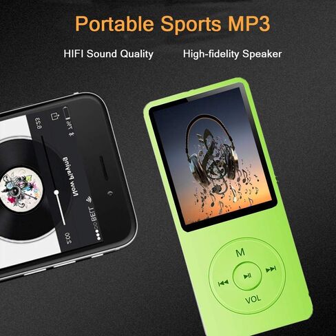 MP3 Player, Music Player with 16GB Micro SD Card, Build-in Speaker/Photo/Video Play/FM Radio/Voice Recorder/E-Book Reader, Supports up to 128GB in Saudi Arabia