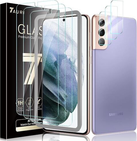 TAURI 2+2 واقي شاشة لهاتف Samsung Galaxy S22 Ultra 5G، عبوتان من طبقة TPU المرنة + عبوتان من واقي عدسة الكاميرا، [سهل التركيب] شفاف عالي الدقة [فتح بصمة الإصبع بنسبة 100%] خالٍ من الفقاعات in Saudi Arabia