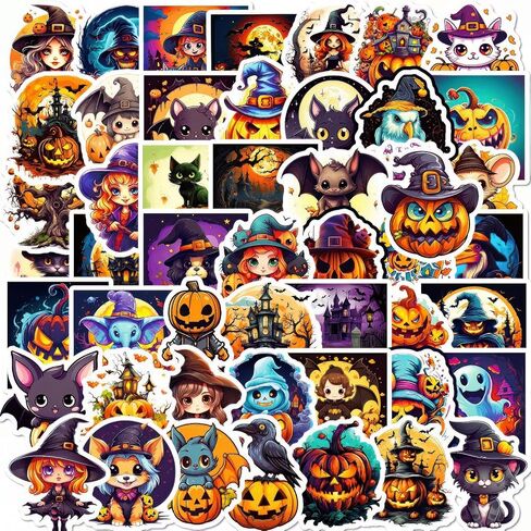 50 PC Sugar Skull Vinyl Stickers Pack, Laptop Skull Decals Decorations for Water Bottle Luggage Computer Skateboard Guitar Motorcycle Bike Nature Stickers Teens Girls Kids Adults in Saudi Arabia