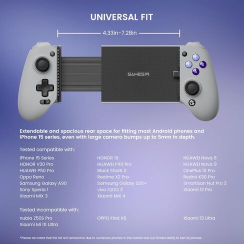 GameSir G8 Plus Bluetooth Mobile Game Controller for Switch & iOS & Android & Tablets, Wireless Gamepad with Hall Effect Joysticks/Hall Trigger, Play Minecraft, Genshin Impact, Call of Duty Mobile in Saudi Arabia