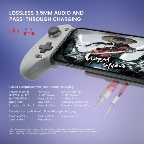 GameSir G8 Plus Bluetooth Mobile Game Controller for Switch & iOS & Android & Tablets, Wireless Gamepad with Hall Effect Joysticks/Hall Trigger, Play Minecraft, Genshin Impact, Call of Duty Mobile in Saudi Arabia