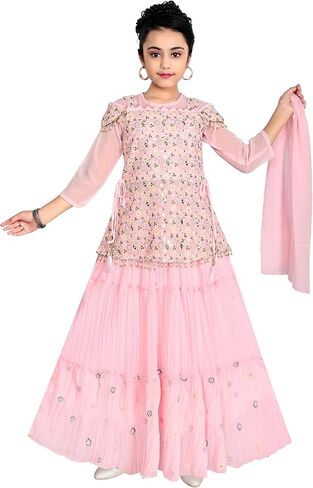 Kids Indian Dress for Girls Lehenga Choli, Handwork Embriodery in Saudi Arabia