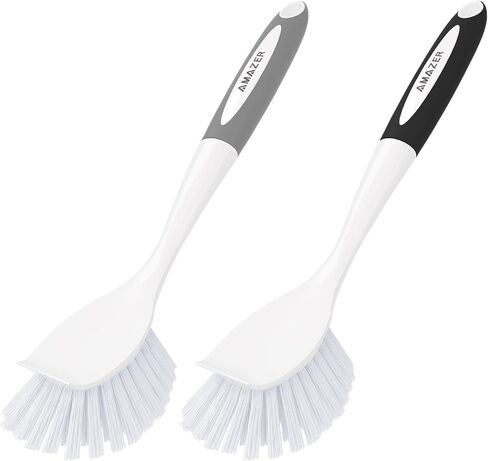 Amazer 8 Pack Cleaning Brush Set for Kitchen, Dish Scrubber Brush with Stiff Bristles, Crevice Brush, Scouring Pad, Stove Brush Tools for Household Use Sink, Pots, Bathroom, Window, Grout in Saudi Arabia