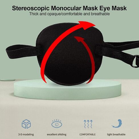 Eye Patch,2pcs Eye Patches，adjustable Size Eye Mask,reusable Eye Cover For Cosplay Pirate Costume，both Left And Right Eyes Can Be Used（black in Saudi Arabia
