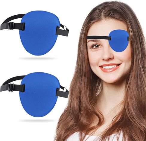 Eye Patch,2pcs Eye Patches，adjustable Size Eye Mask,reusable Eye Cover For Cosplay Pirate Costume，both Left And Right Eyes Can Be Used（black in Saudi Arabia