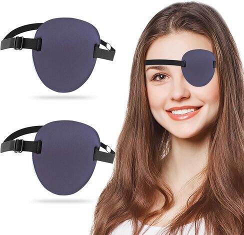 Eye Patch,2pcs Eye Patches，adjustable Size Eye Mask,reusable Eye Cover For Cosplay Pirate Costume，both Left And Right Eyes Can Be Used（black in Saudi Arabia