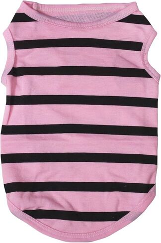 Petitebella Horizontal Stripes Puppy Dog Shirt (Red/White, Small) in Kuwait