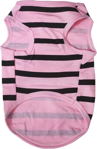 Petitebella Horizontal Stripes Puppy Dog Shirt (Red/White, Small) in Kuwait