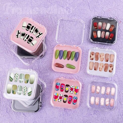 Framendino, 12 Pack Press on Nail Storage Box with Adhesive Double Sided Tape Acrylic Nail Display Organizer Box in Saudi Arabia