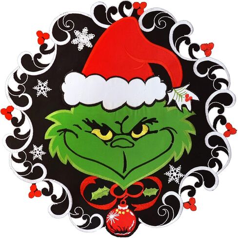 Grelucgo Embroidered Black Snowflakes Mantel Scarf Top Runner for Christmas Holidays and Winter (70x17 Mantel Runner) in Kuwait