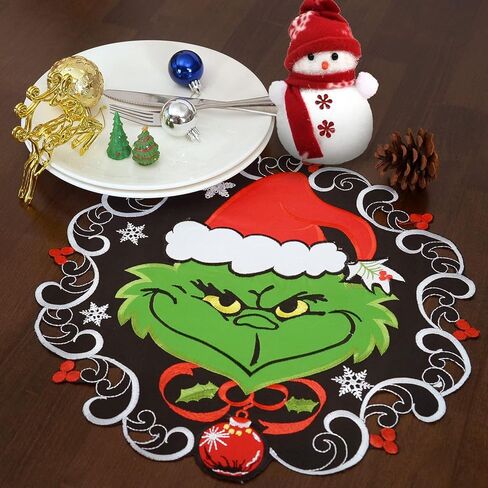 Grelucgo Embroidered Black Snowflakes Mantel Scarf Top Runner for Christmas Holidays and Winter (70x17 Mantel Runner) in Kuwait