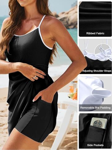 One Piece Swimsuit for Women Tummy Control Bathing Suits Women's Swim Dress Skirt Swimwear in Saudi Arabia