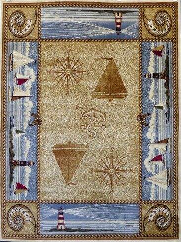 Area Rug Mat Nautical Scene (2 Feet X 3 Feet 2 Inch) Mat in Saudi Arabia