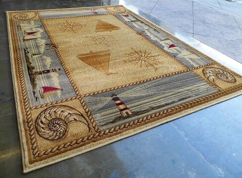 Area Rug Mat Nautical Scene (2 Feet X 3 Feet 2 Inch) Mat in Saudi Arabia
