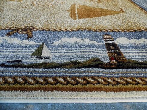 Area Rug Mat Nautical Scene (2 Feet X 3 Feet 2 Inch) Mat in Saudi Arabia