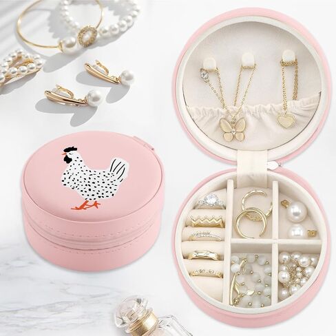 MAYCARI Jewelry Box with Cute Gold Stars Pattern Design, PU Leather Jewelry Travel Organizer Case-Rings/Earrings/Necklace Storage Box for Women Birthday Mom Friends Her Bridesmaids Girls s in Saudi Arabia