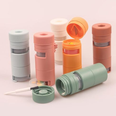 Pill Box Weekly Pill Dispensers Medicine Organiser - Pill Crusher,Pill Grinder,Pill Case 3 in 1 Travel Portable Storage Medicine Boxes for Your Daily Medications (Yellow) in Saudi Arabia