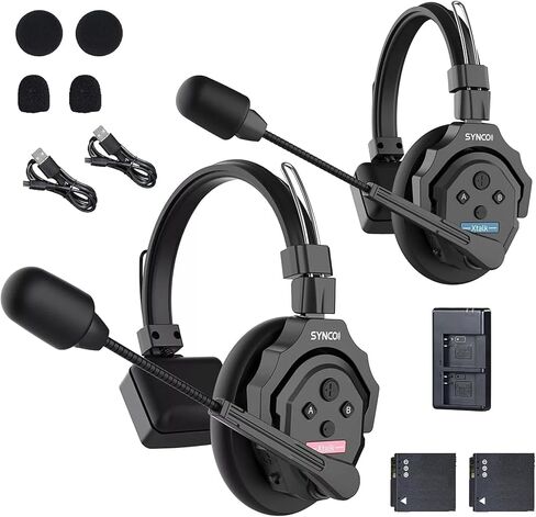 EACHSHOT SYNCO XTalk X5 2.4GHz Wireless Headset Intercom System Microphone Random Master Device 350m Operating Range for Movie Shoot Live Show Stage Performance Real-time Monitoring (5Pcs) in Saudi Arabia