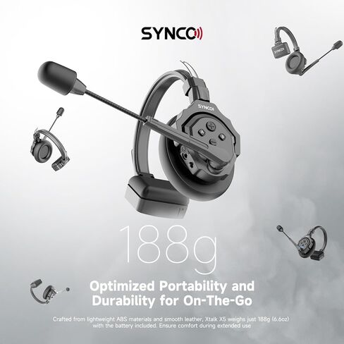 EACHSHOT SYNCO XTalk X5 2.4GHz Wireless Headset Intercom System Microphone Random Master Device 350m Operating Range for Movie Shoot Live Show Stage Performance Real-time Monitoring (5Pcs) in Saudi Arabia
