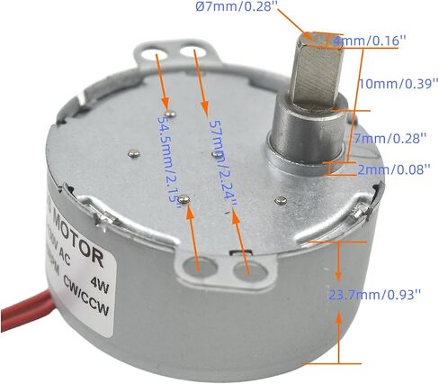 CHANCS TYD-50 Small Synchronous Gear Motor AC 110V 5-6RPM CCW Torque Flush Shaft 11mm for School Project in Saudi Arabia