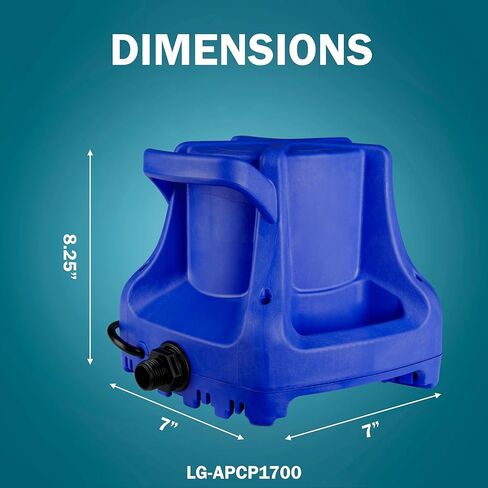 Little Giant APCP-1700 115-Volt, 1/3 HP, 1745 GPH, Automatic, Submersible, Swimming Pool Cover Pump with 25-Ft. Cord, Light Blue, 577301 in Kuwait