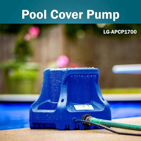 Little Giant APCP-1700 115-Volt, 1/3 HP, 1745 GPH, Automatic, Submersible, Swimming Pool Cover Pump with 25-Ft. Cord, Light Blue, 577301 in Kuwait