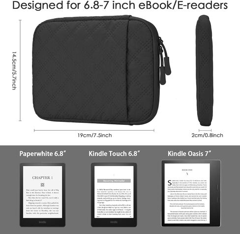 حقيبة مبطنة للقارئ الإلكتروني/الكتب الإلكترونية/Kindle Paperwhite/Oasis 7 مقاس 6.8/7 بوصة (أخضر) in Saudi Arabia