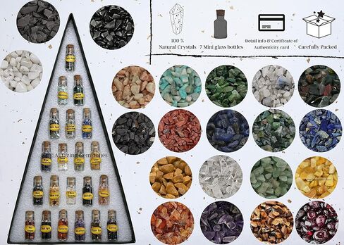 Witchcraft Supplies Kit of Crystals and Healing Stones - 26 Pack Wiccan Supplies : 21 Mini Crystal Bottles for Witchy Gift with High Energy Chakra Crystals Spell Jars + 5 Crystal Grids in Saudi Arabia