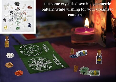 Witchcraft Supplies Kit of Crystals and Healing Stones - 26 Pack Wiccan Supplies : 21 Mini Crystal Bottles for Witchy Gift with High Energy Chakra Crystals Spell Jars + 5 Crystal Grids in Saudi Arabia