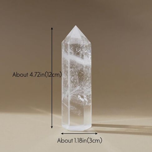 Runyangshi Natural Crystals Towers Clear Quartz Crystal Tower 4.8'' Healing Crystal Point Obelisk 6 Faceted Single Crystal Tower Stone for Reiki Chakra Meditation Therapy Gift(1PCS) in Saudi Arabia