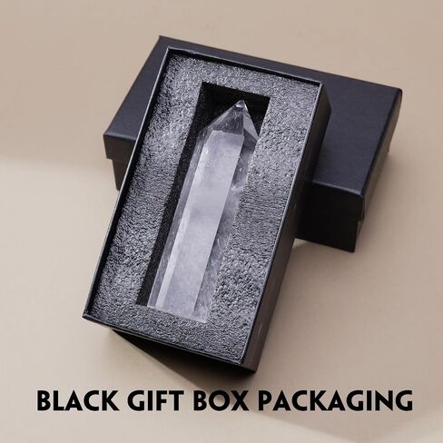 Runyangshi Natural Crystals Towers Clear Quartz Crystal Tower 4.8'' Healing Crystal Point Obelisk 6 Faceted Single Crystal Tower Stone for Reiki Chakra Meditation Therapy Gift(1PCS) in Saudi Arabia