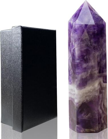 Runyangshi Natural Crystals Towers Clear Quartz Crystal Tower 4.8'' Healing Crystal Point Obelisk 6 Faceted Single Crystal Tower Stone for Reiki Chakra Meditation Therapy Gift(1PCS) in Saudi Arabia