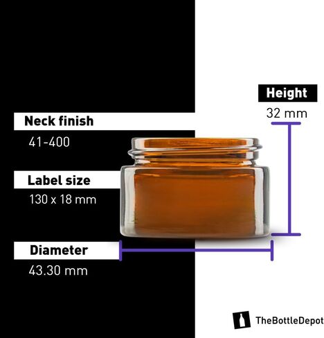 The Bottle Depot - 24 Pack - 0.5 oz Glass Jars with Black Lids - Clear Frosted - 41-400 Neck Finish - UV Rays Protection in Saudi Arabia