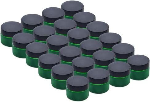 The Bottle Depot - 24 Pack - 0.5 oz Glass Jars with Black Lids - Clear Frosted - 41-400 Neck Finish - UV Rays Protection in Saudi Arabia