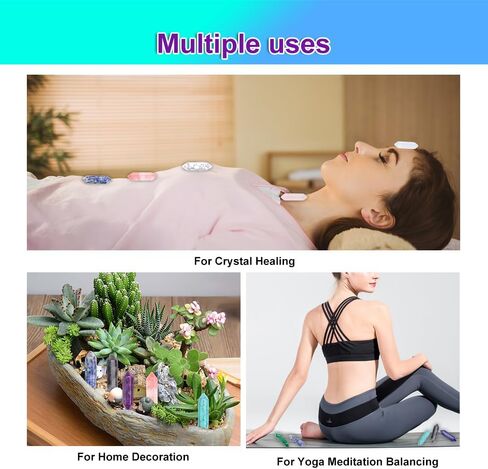 ZORZA 17 قطعة من أحجار البلورات العلاجية مجموعات أحجار عصا سداسية متنوعة على شكل رصاصة صخور كريستال هدية للتأمل والتفكير واليوجا in Kuwait