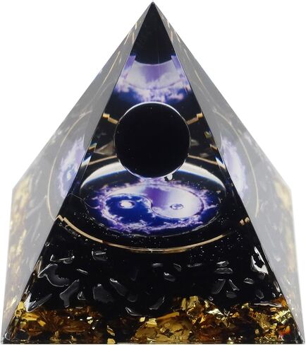 Orgone Pyramid, Mysterious Black Obsidian Planet & Black Obsidian, Healing Crystals Orgonite Pyramids for Meditation Positive Energy Protection Chakra Balancing and Relaxation in Saudi Arabia
