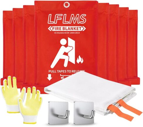 Fire Blankets Emergency for Home, 2 Pack Fire Suppression Blanket, 40" x 40" Fire Blanket for Kitchen, Fireproof Fiberglass Fire Safety Blanket for Office, School, Camping, Grill, Car, Warehouse in Saudi Arabia