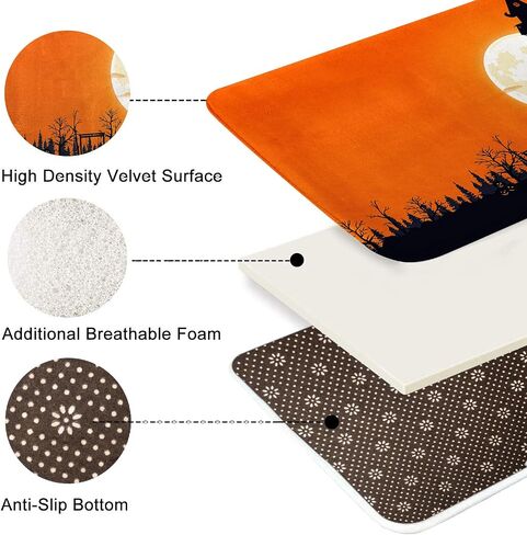 Britimes Bathroom Rug Mat Set of 2,Bathroom Mats Rugs Halloween Black Dancing Skeleton Stand No Silp Bath Mat Carpets Bathroom Decorations 16x24 and 20x32 Inches for Kitchen Bedroom Indoor in Kuwait