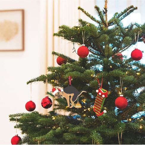 Pet Dog Cat Christmas Ornaments Funny Dog Pooping Ornaments for Christmas Tree Wood Laser Engraved Christmas Ornaments 2024 (Dog2) in Kuwait