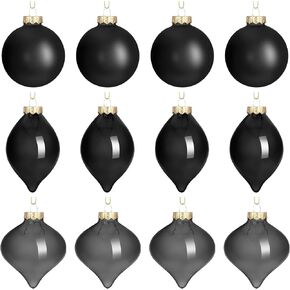 Zomiboo 12 Pcs Brown Glass Christmas Ball Ornaments Hanging Shatterproof Glass Christmas Ornaments Set 2.4 to 3.15" Christmas Baubles Christmas Balls Bulk for Holiday Xmas Tree Decorations Gifts