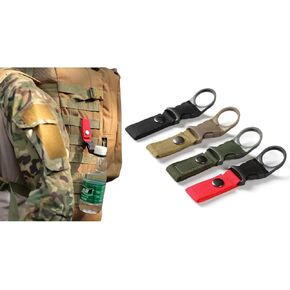 4-Piece Set of Hanging Bottle Buckle Clip Carabiner,Portable Mineral Water Bottle Ring Holder Keychain Belt Webbing Strap for Outdoor Camping Hiking Traveling