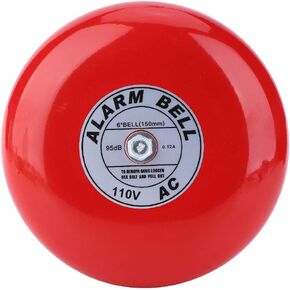 Fire Alarm Bell, CB6B 95dB 60mA 150mm/5.9in Aluminum Base Electric Round Alarm Bell School Home Factory Security Alarm Bell for Elevators Industrial Construction Applications