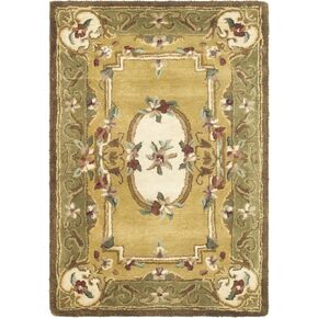 SAFAVIEH Classic Collection 2' x 3' Light Gold / Green CL280A Handmade Traditional Oriental Premium Wool Accent Rug